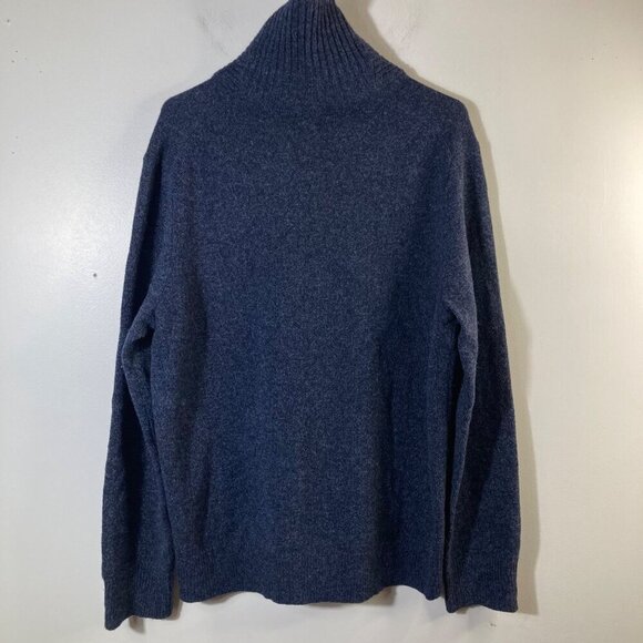 Mens J Crew Lambswool Shawl Collar Pullover Sweater Navy Marled XL Lambswool - Picture 2 of 9